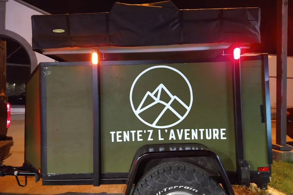 Emilien's Home Built Small Trailer With Rooftop Tent