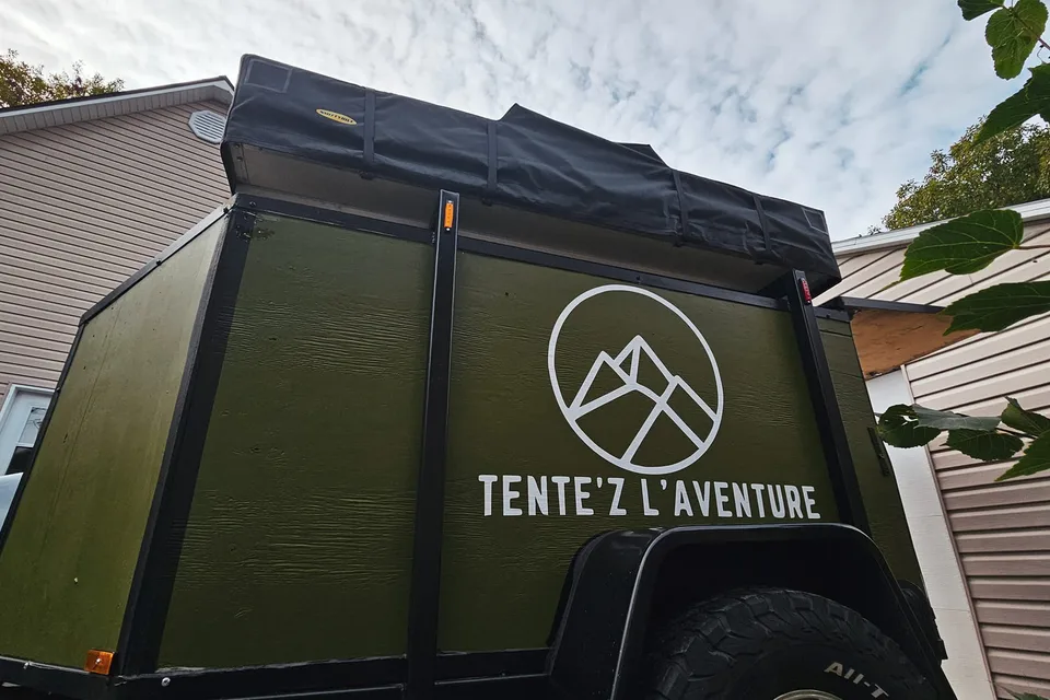 Emilien's Home Built Small Trailer With Rooftop Tent