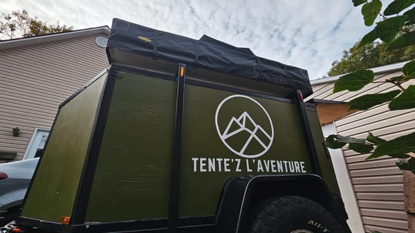 Emilien's Home Built Small Trailer With Rooftop Tent