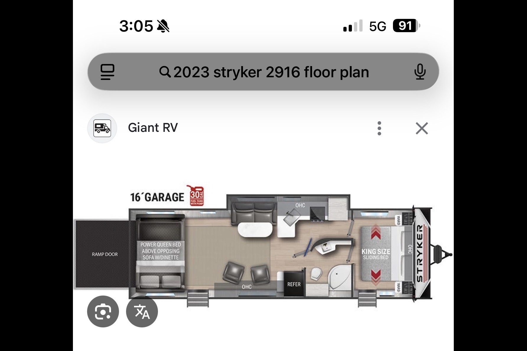 Daniel's Cruiser RV Stryker st2916 Toy Hauler