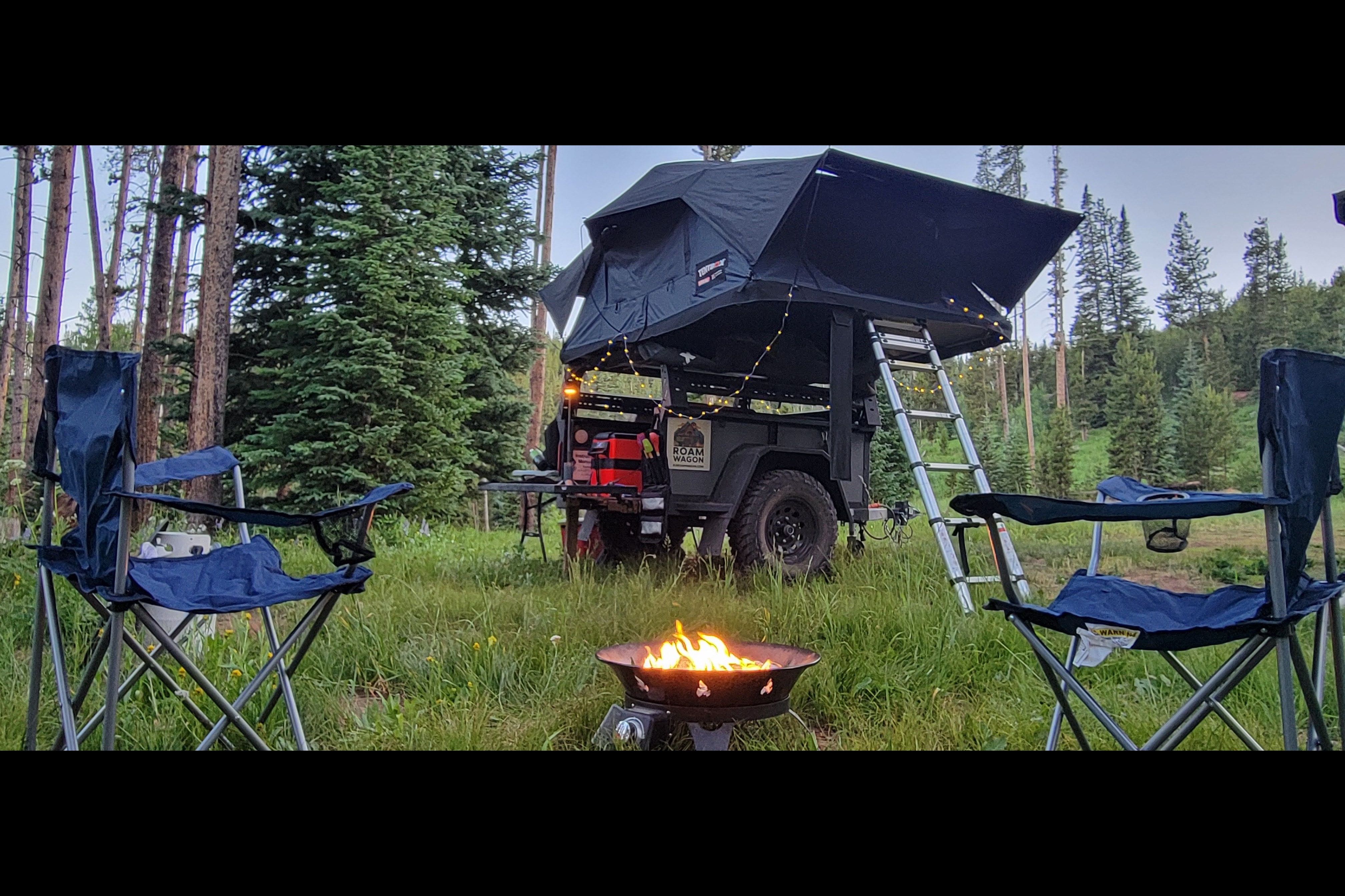 The Roam Wagon - Overland Trailer w/ 4 Person Roof Top Tent