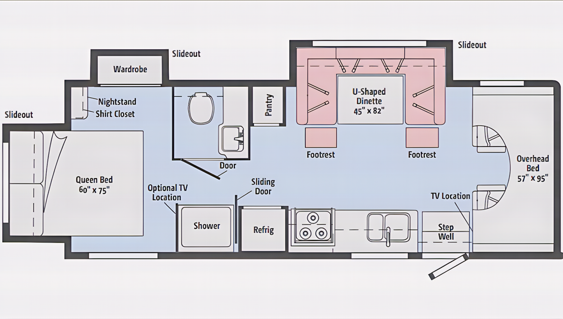 2018 Winnebago Spirit 26A ClassC 3-Slide-out Toilet Bath Separation