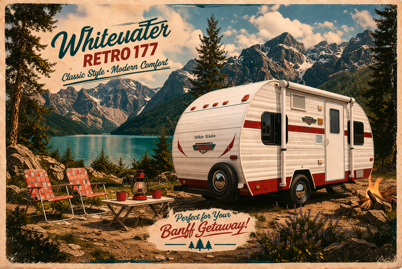 ✨ Retro Escape – Lightweight Off-Grid White Water Trailer ✨