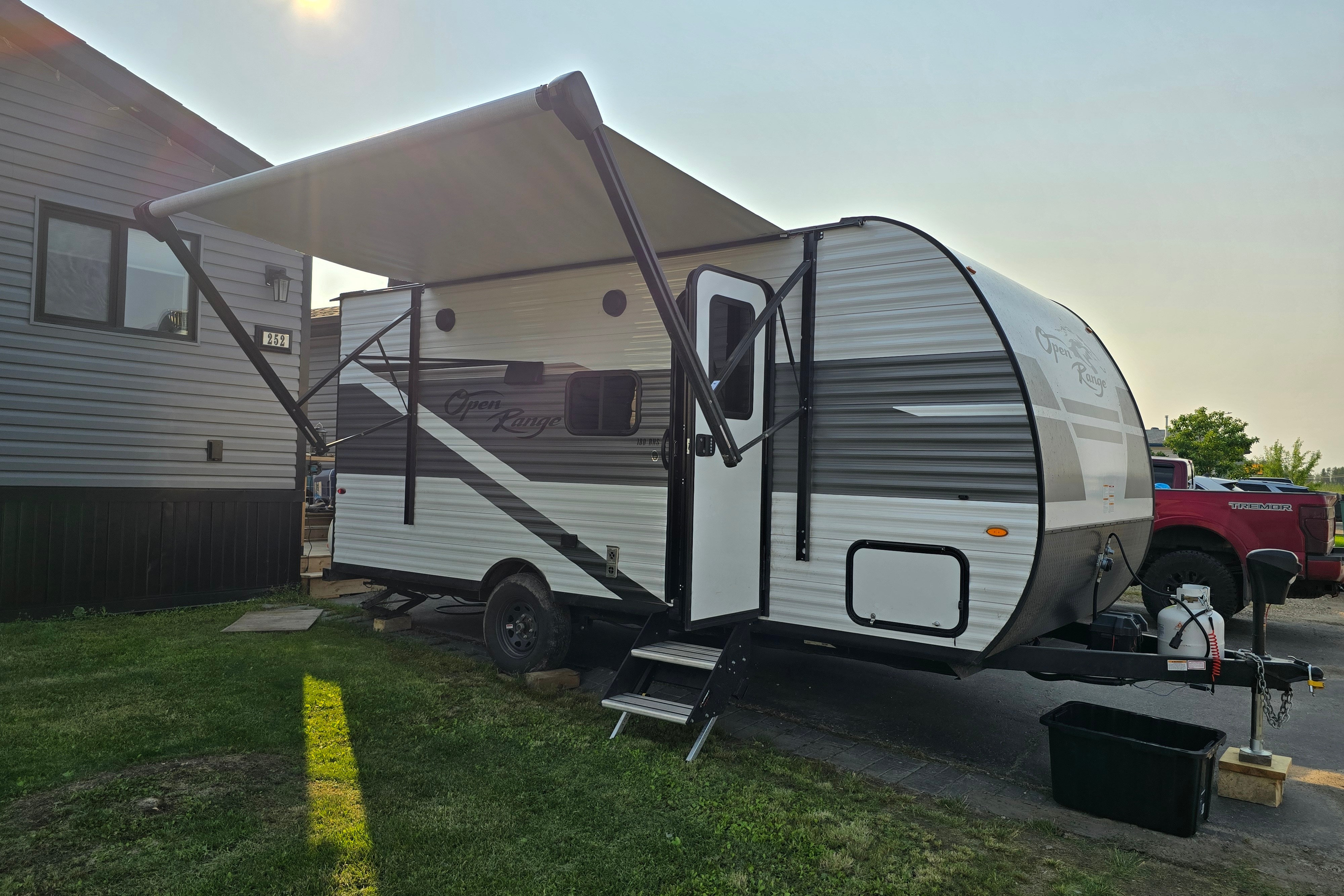 Ryan and Natashas Highland Ridge RV Open range 180 bhs Travel Trailer