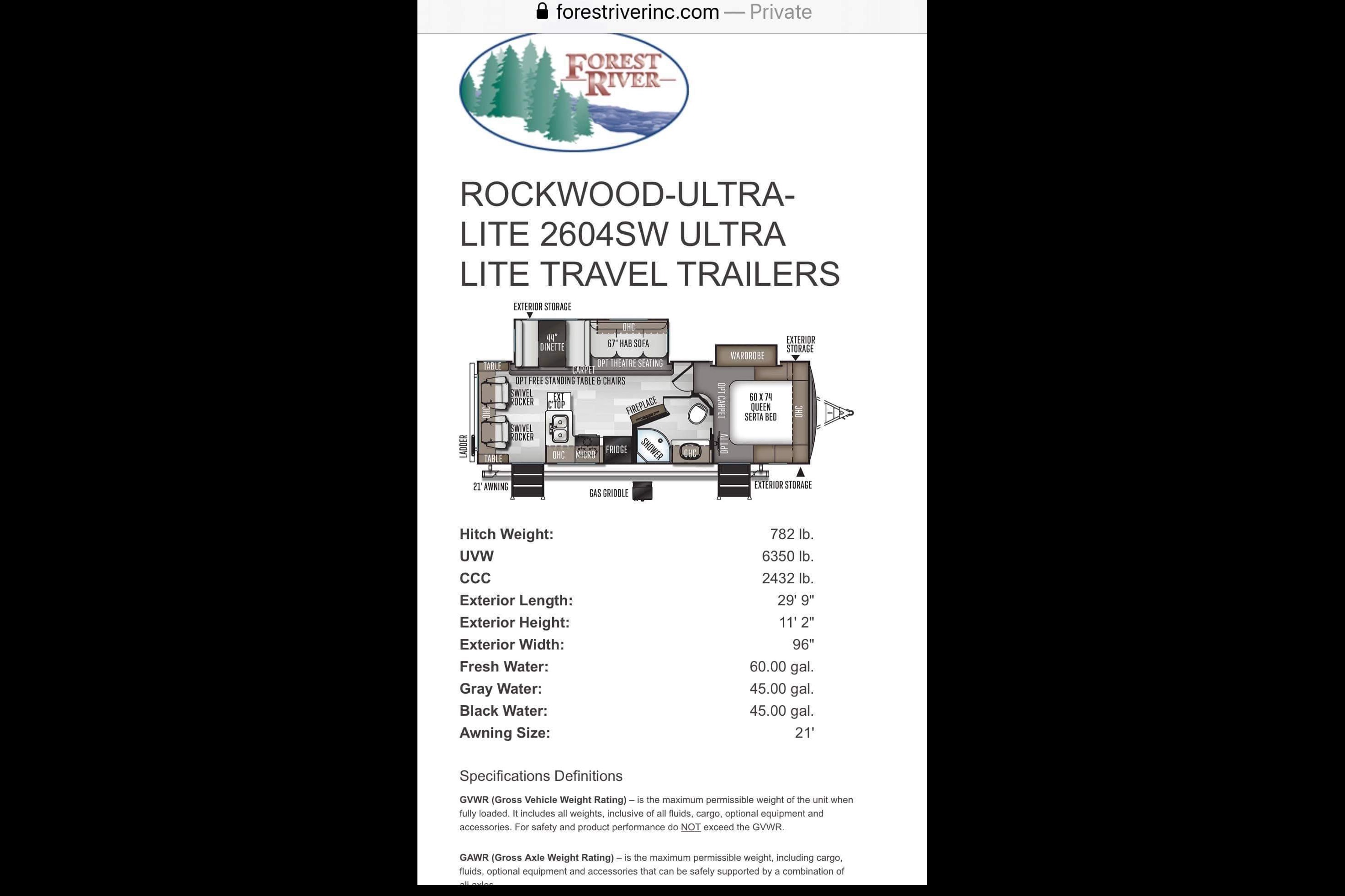 Perry's Forest River Rockwood ultra lite Travel Trailer