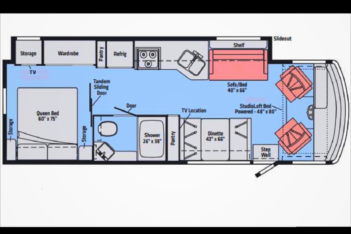 Fun Time Travel Winnebago Vista 29VE  $300/nt. High Season  $275/nt. Low Season