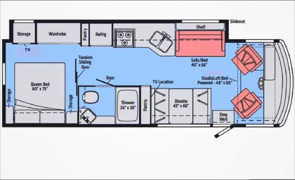 Fun Time Travel Winnebago Vista 29VE $300/nt. High Season $275/nt. Low Season