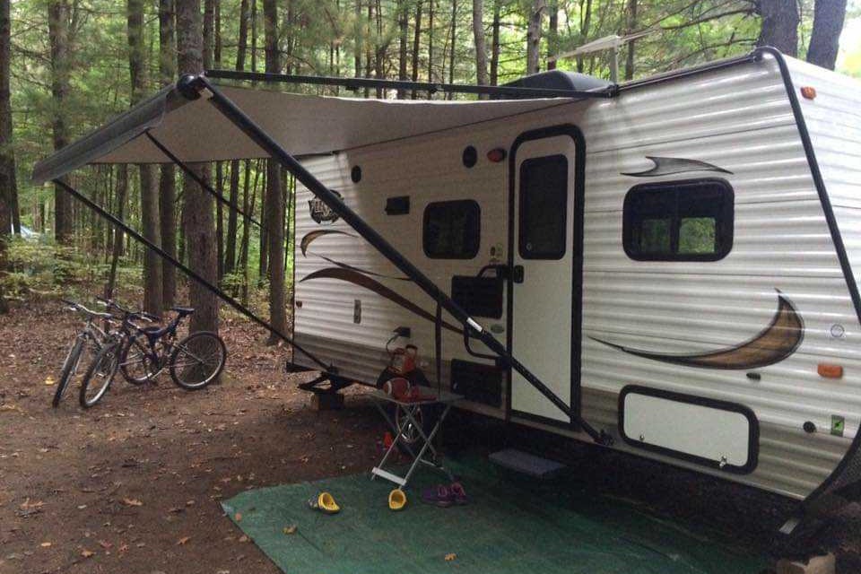 Home away from home in the Forest River viking bunkhouse Travel Trailer