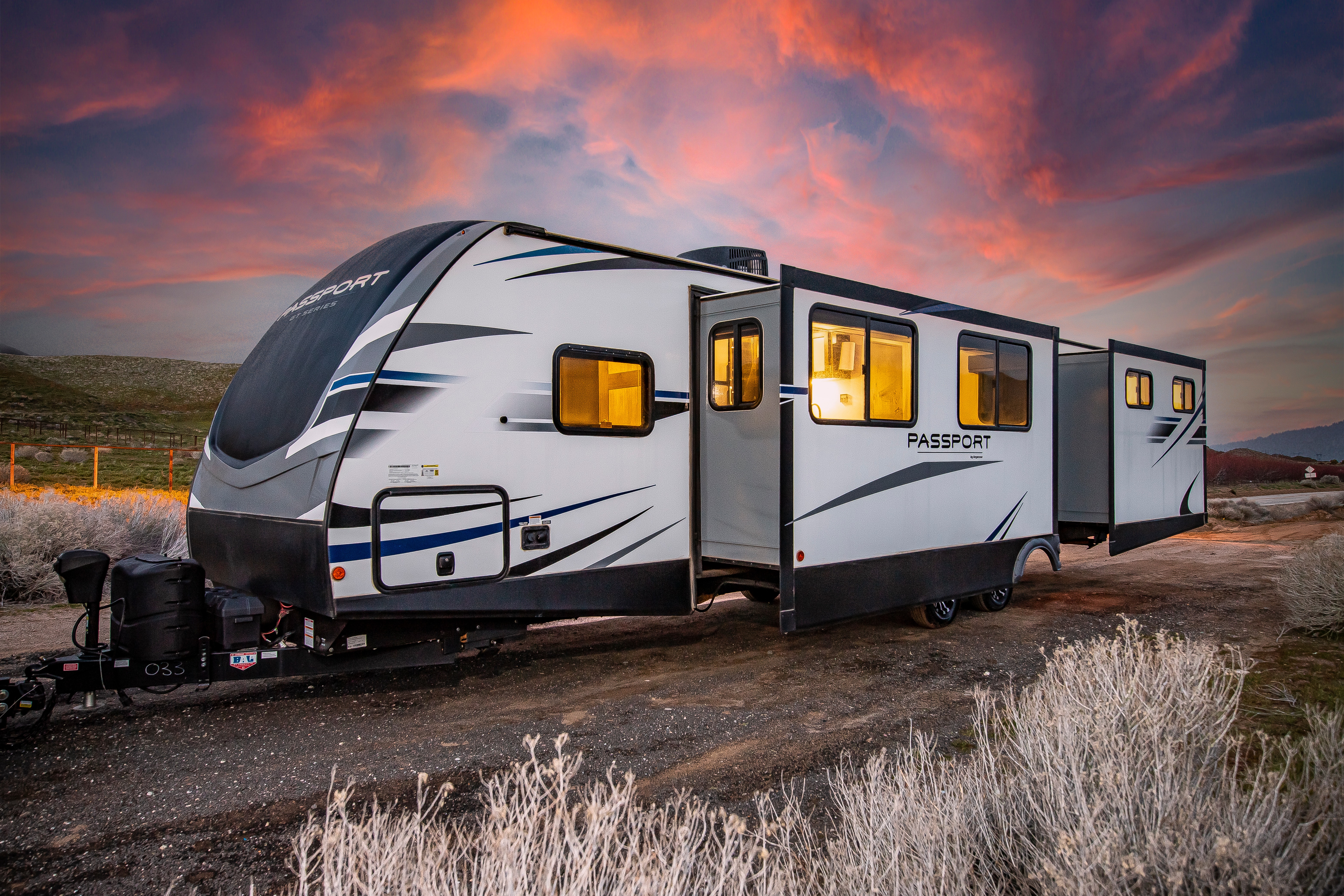 Rv Rentals Way of Life's Keystone Passport GT Series 3400QB Travel Trailer (Sleep 12) LP1