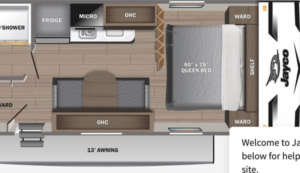 Adventure Begins w/Camping Cozy Jayco 195RB
