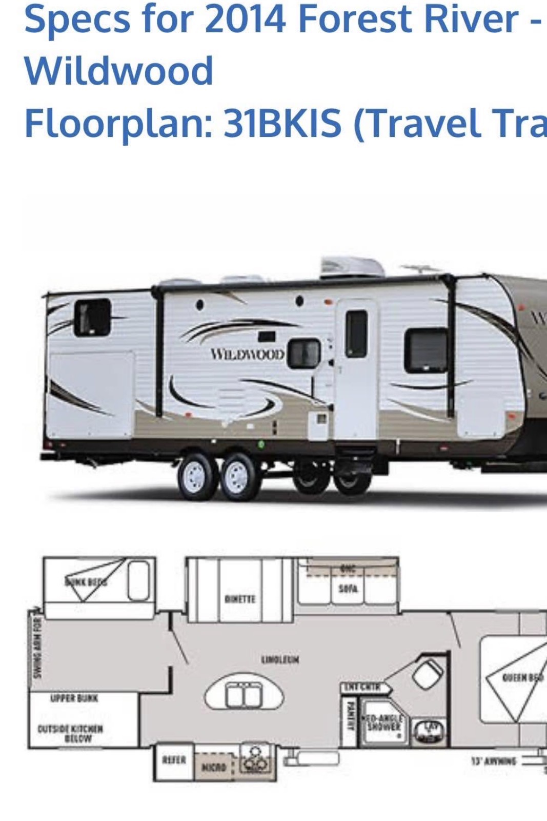Fonzi’s Forest River Wildwood 31bkis Travel Trailer
