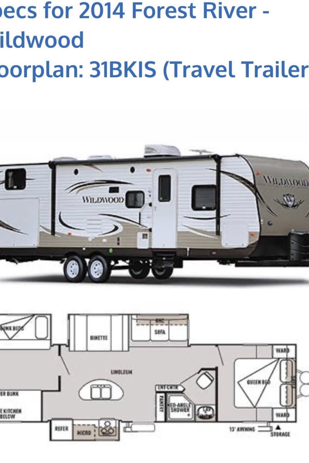 Fonzi’s Forest River Wildwood 31bkis Travel Trailer