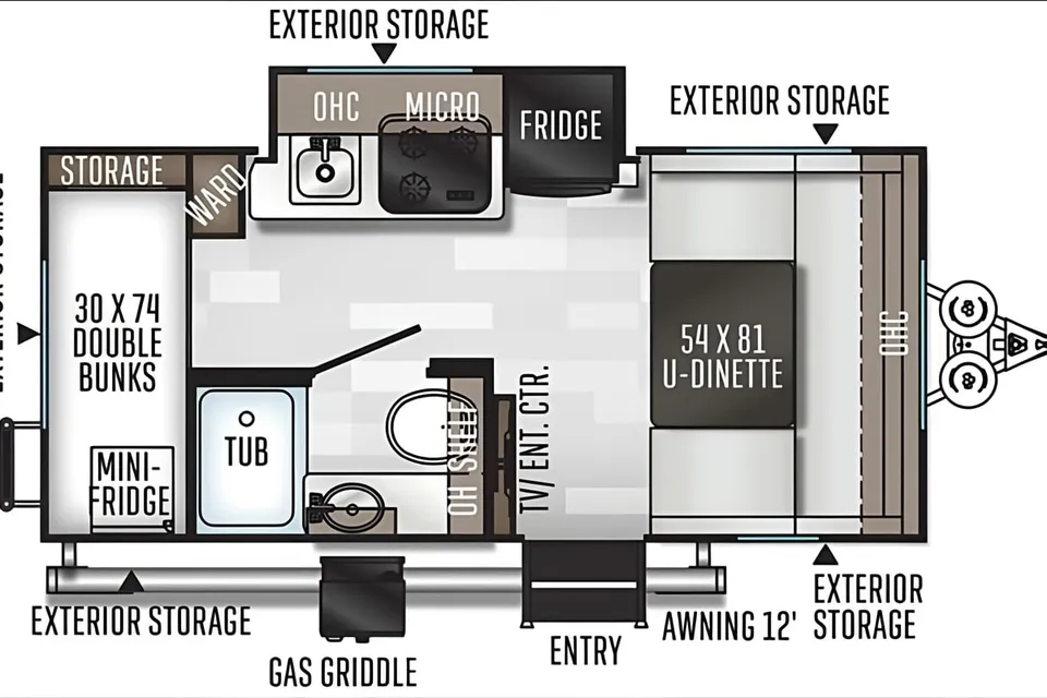 Forest River Rock wood Geo Pro G16BH Travel Trailer (NO DUNES)
