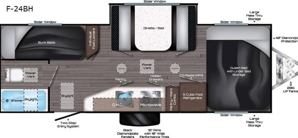 Travel Lite Falcon F-24 Bunkhouse Travel Trailer