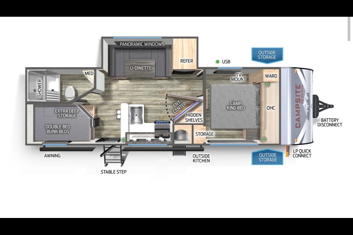 2025 Campsite Reserve Forest River 23lmr Travel Trailer