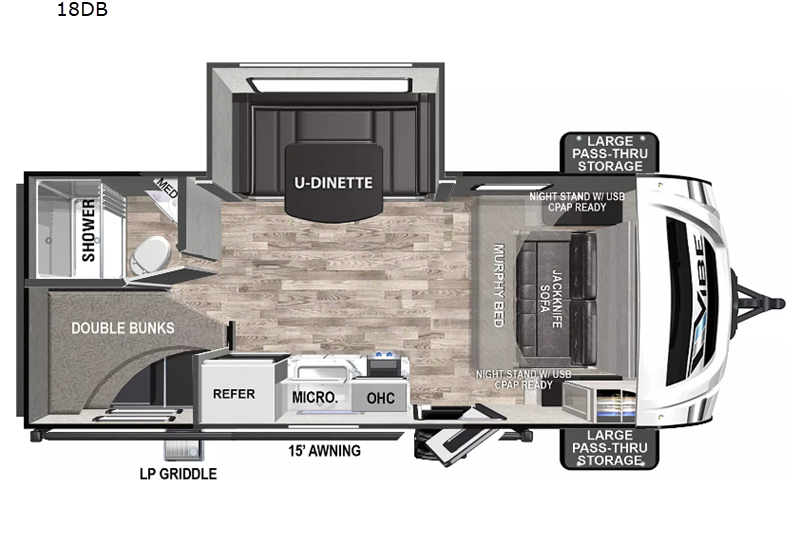Perfect for families! 2024 Forest River Vibe 18' Trailer