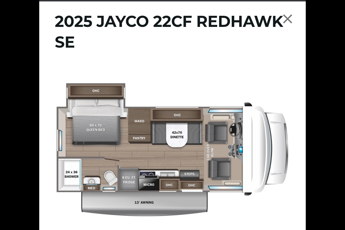 2025 Jayco Redhawk 22CF sleeps 6