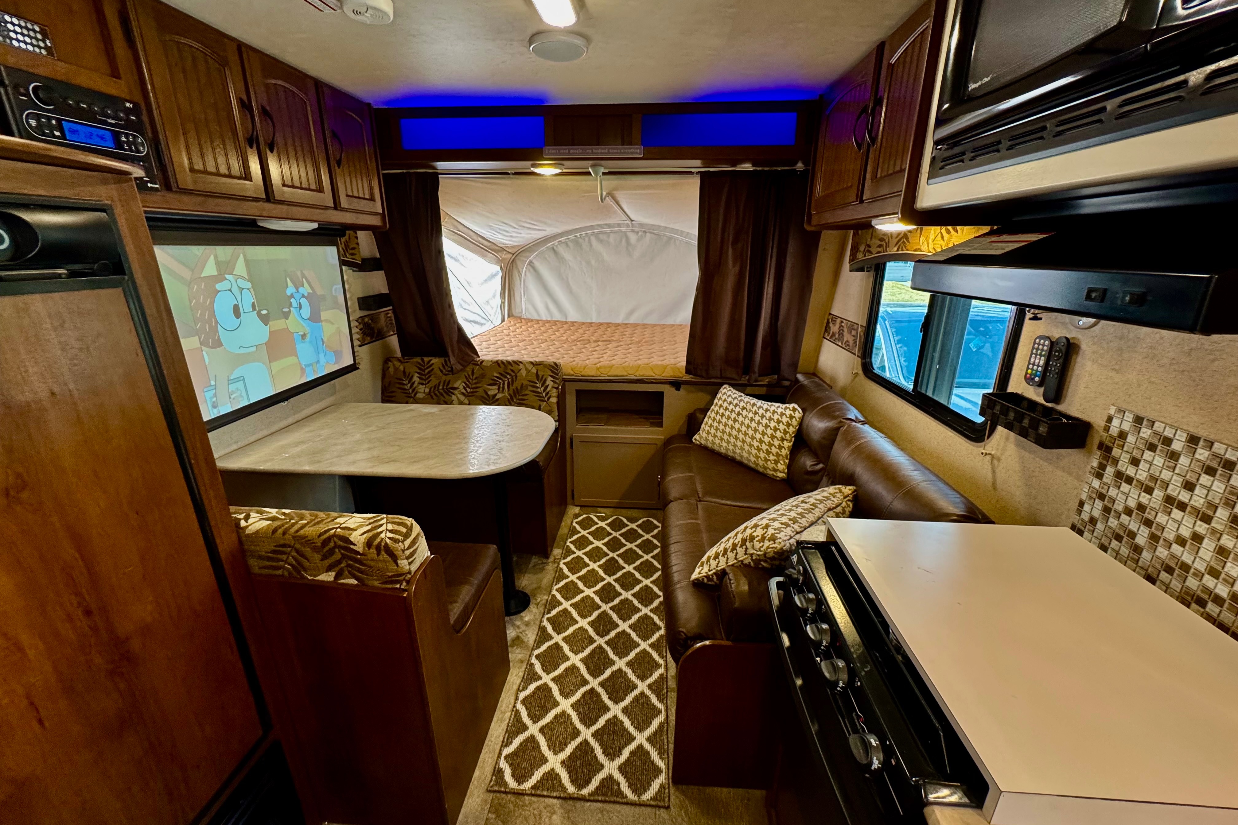 Kids and Pets Friendly SUV towable Jayco X17Z with Theater projector 📽️ Solar Powered Off Grid Ready