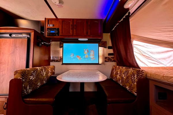 Kids and Pets Friendly SUV towable Jayco X17Z with Theater projector 📽️ Solar Powered Off Grid Ready