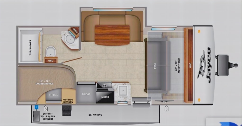 Cora and Trav’s Jayco Jay Feather 199mbs Travel Trailer AKA: Rig E Smalls 