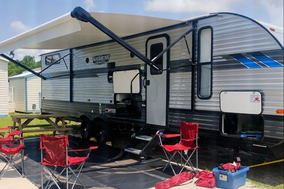Joe And Carol's 33' Forest River Family Travel Trailer sleeps 8