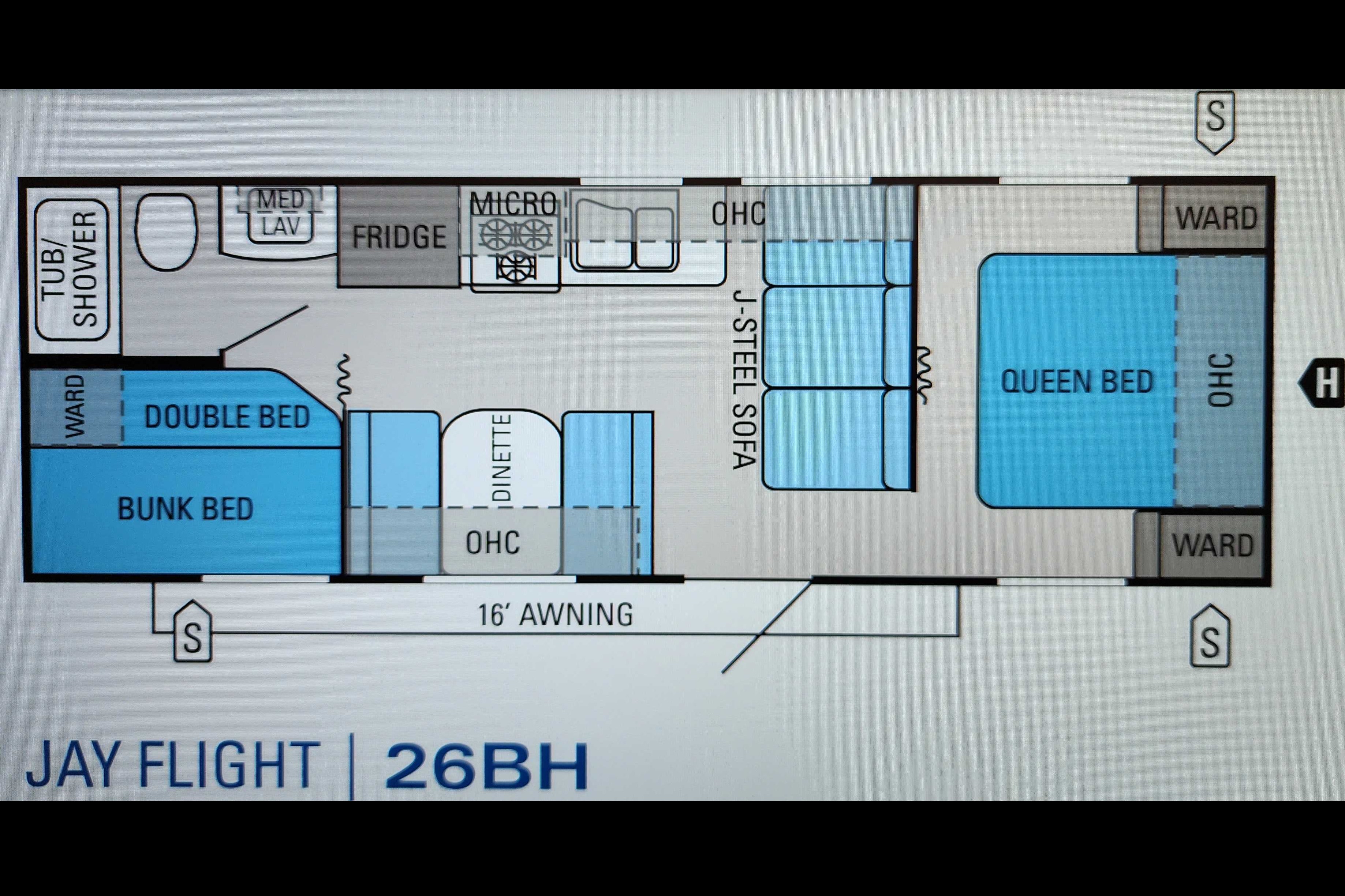 The Pretty Jayco 26BH Travel Trailer