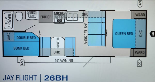 The Pretty Jayco 26BH Travel Trailer
