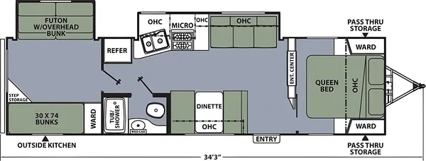 Fully Stocked CLEAN 34' Bunkhouse 2018 Coachmen Apex