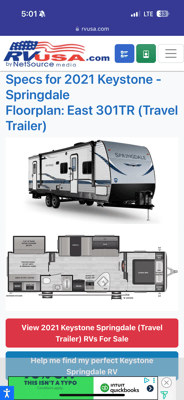 Matthew's Springdale SG301TR Travel Trailer