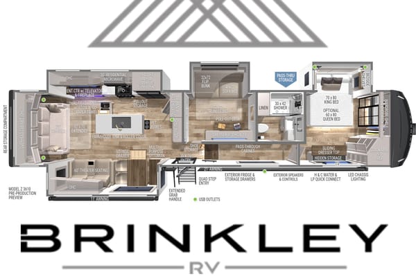 Brinkley Z 3610 2024 - Selette de luxe 8 places (Fifth-Wheel)