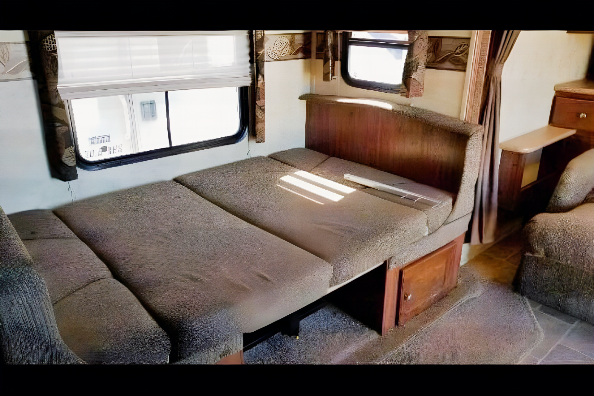 Jessica's 25’ Flagstaff  Trailer with large slide and bunk