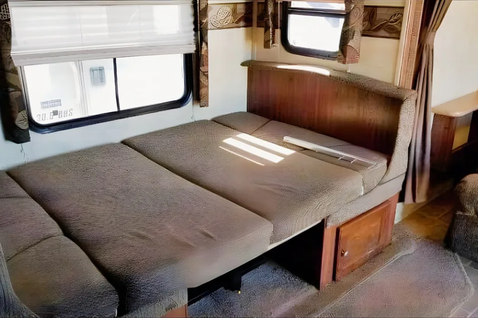 Jessica's 25’ Flagstaff  Trailer with large slide and bunk