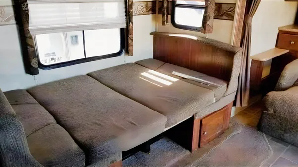 Jessica's 25’ Flagstaff Trailer with large slide and bunk