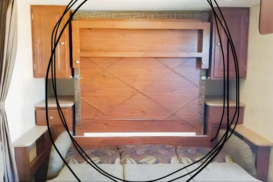 Jessica's 25’ Flagstaff  Trailer with large slide and bunk