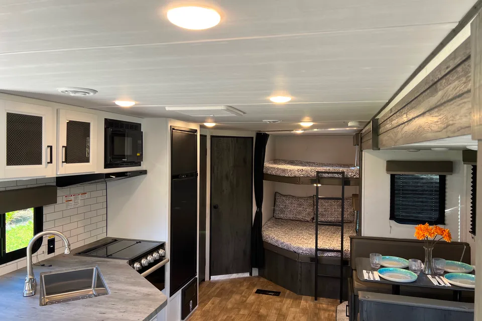 Family and Pet friendly trailer dropped off for you to enjoy!