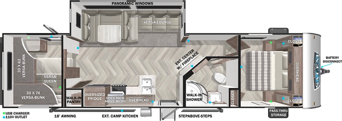 2022 Forest River Salem 29VBUD Travel Trailer