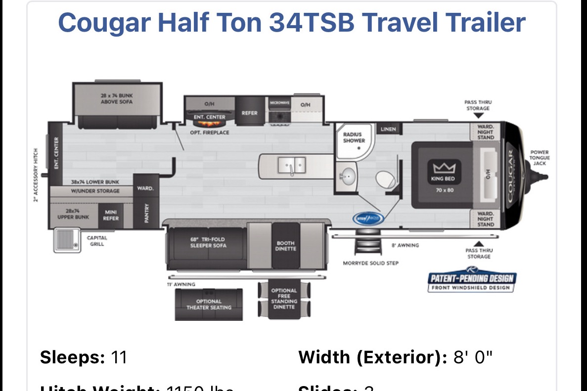 Tony's Keystone Couger 34tsb Travel Trailer