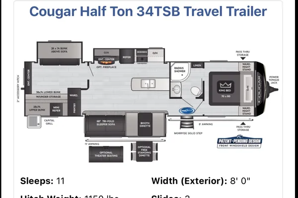 Tony's Keystone Couger 34tsb Travel Trailer