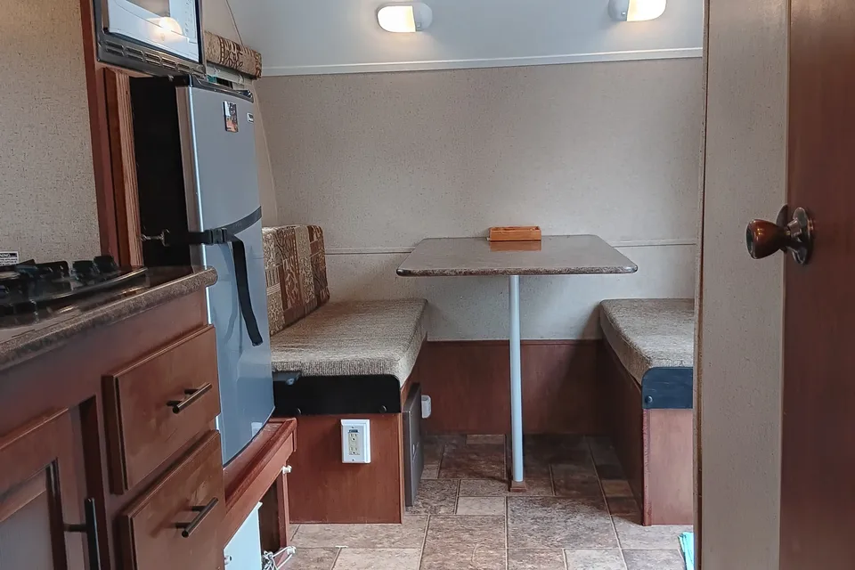 Earl 's Forest River  R POD Micro Trailer with Slider for more room.