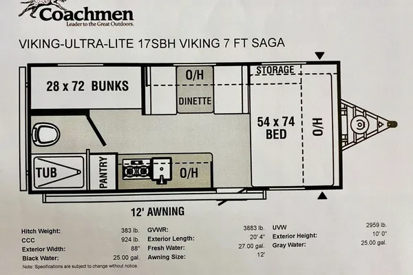 2021 Viking 1 BH-Ultra Lite & Fun
