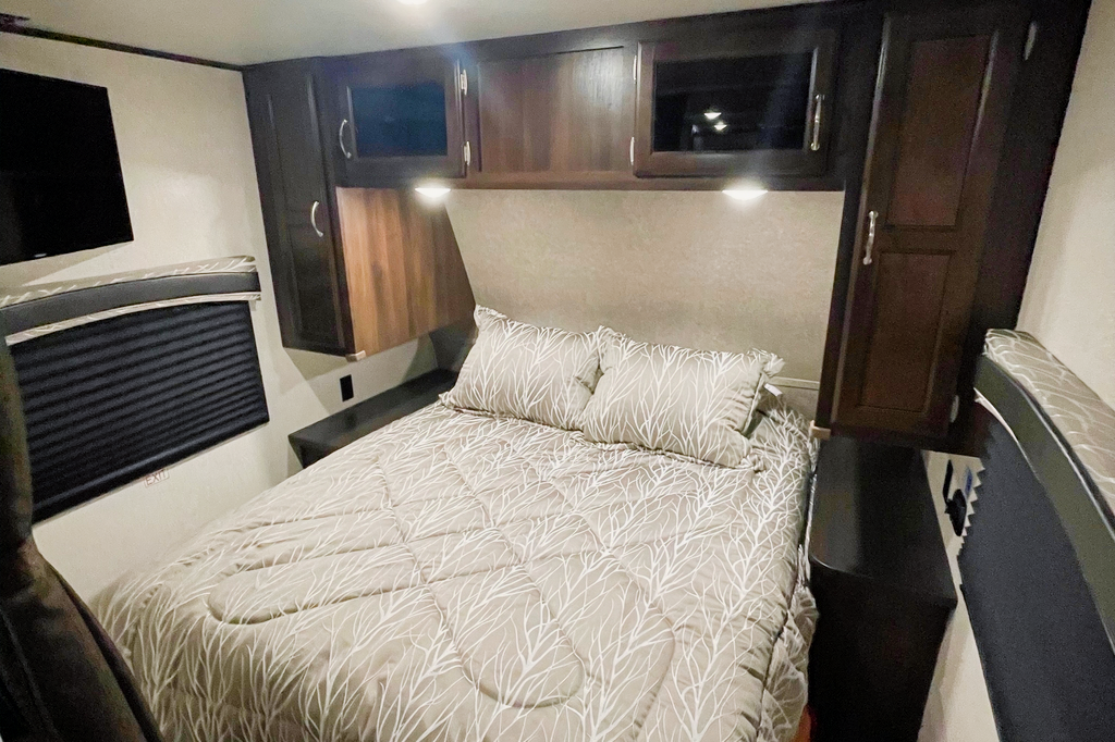 PEAK N’ C Adventures Pet friendly Jayco Bunkhouse Travel Trailer