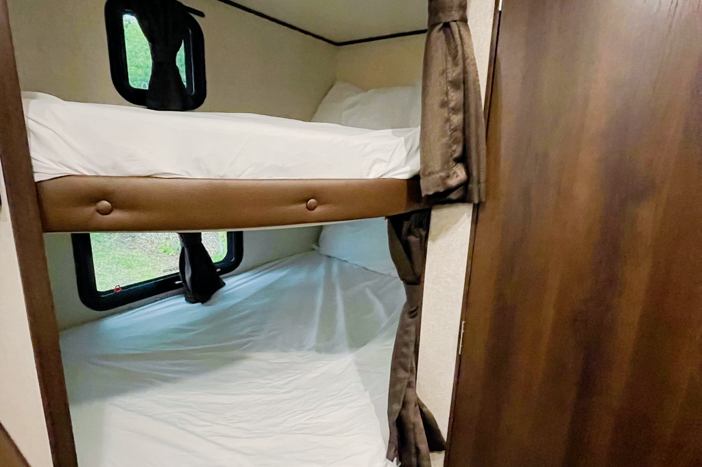 PEAK N’ C Adventures Pet friendly Jayco Bunkhouse Travel Trailer