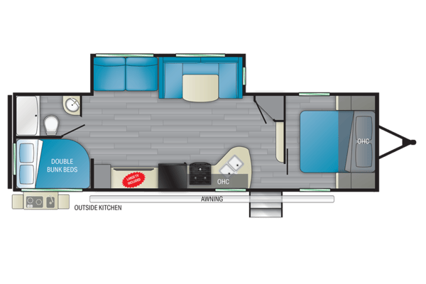 Family travels Heartland Pioneer BH280 Travel Trailer